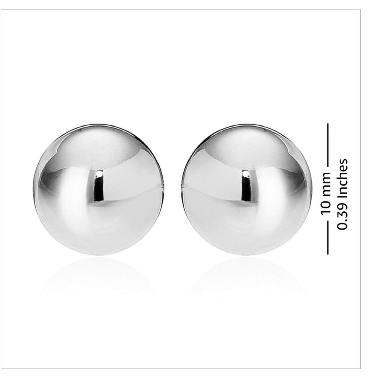 925 Sterling Silver Classic Ball-Post Stud Earrings for Men