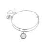 925 Sterling Silver Heart Pearl Expandable Wire Multi-Charm Bangle Bracelet for Women