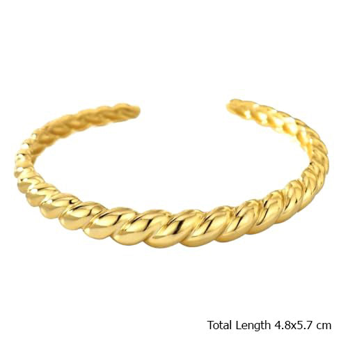 925 Sterling Silver 18K Gold-Plated Italian Cuff Bangle Bracelet for Women Teen