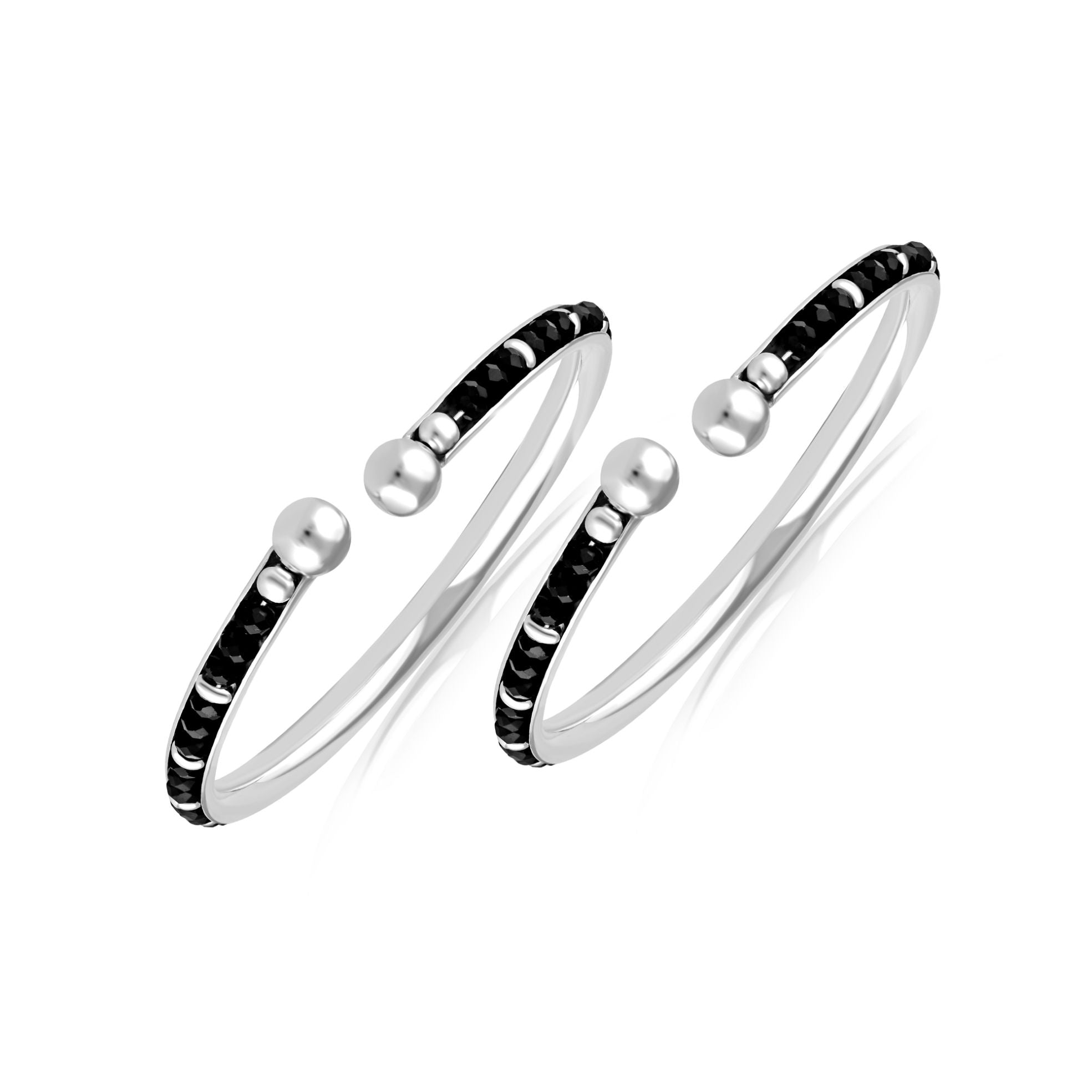 925 Sterling Silver Black Beads Nazariya Beaded for Kids