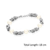 925 Sterling Silver Pearl Byzantine Station Bracelet for Women