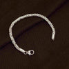 925 Sterling Silver Italian Handmade Round Byzantine Link Chain Bracelet for Women 4 CM