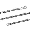 925 Sterling Silver Italian Round Handmade Classic Antique Byzantine Link Chain Necklace for Men and Women 0.4 CM