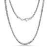 925 Sterling Silver Italian Square Handmade Classic Byzantine Link Chain Necklace for Men and Women 0.4 CM