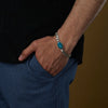 925 Sterling Silver Curb Chain Turquoise Stone Salman Khan Bracelet for Men's