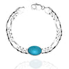 925 Sterling Silver Figaro Chain Turquoise Stone Salman Khan Bracelet for Men and Boys