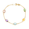 925 Sterling Silver Gold-Plated Multi Natural Birthstone Bracelet for Women