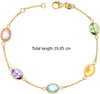 925 Sterling Silver Gold-Plated Multi Natural Birthstone Bracelet for Women