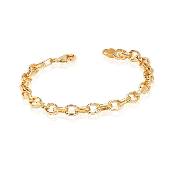 925 Sterling Silver Italian Rolo Chain Bracelet for Women