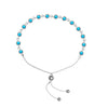 925 Sterling Silver Turquoise Stone Silding Bolo Adjustable Bracelets for Women and Girls