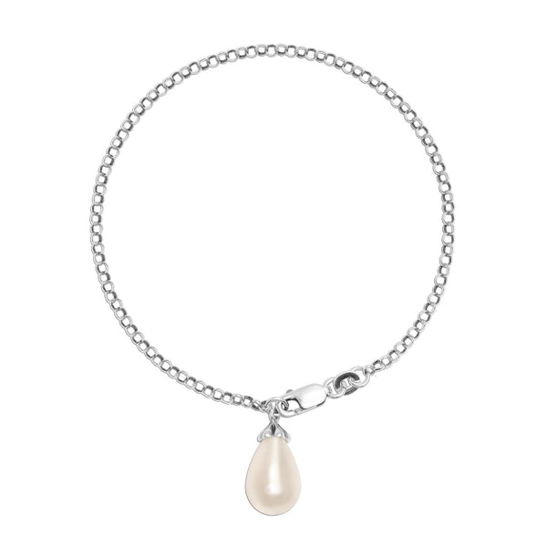 925 Sterling Silver Oval Freshwater Pearl Bracelet for Women