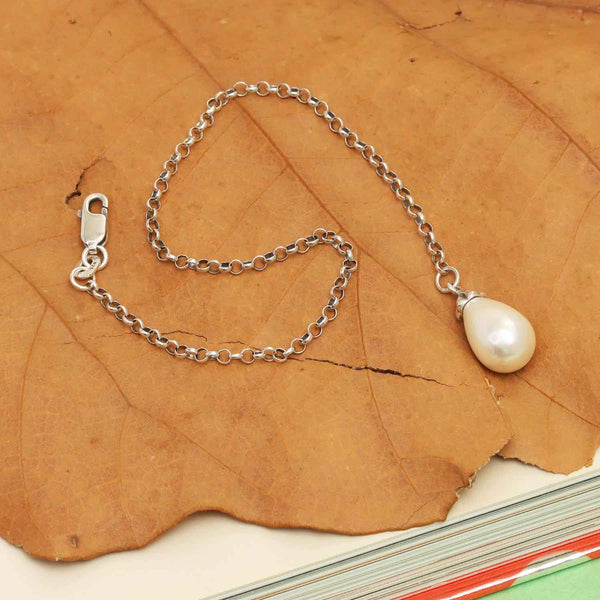 925 Sterling Silver Oval Freshwater Pearl Bracelet for Women