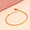 925 Sterling Silver 14K Gold Plated Square Snake Chain Bracelet for Women Teen