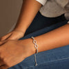 925 Sterling Silver Infinity Friendship Pave CZ Adjustable Bolo Bracelet for Women