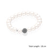 925 Sterling Silver Simulated Pearl Bracelet for Women