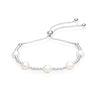 925 Sterling Silver Pearl Sliding Bolo Bracelet for Teen and Women