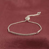 925 Sterling Silver Multi CZ Bar Adjustable Bracelet for Women and Girls