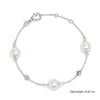 925 Sterling Silver Pearl CZ Bracelet for Women and Girls