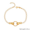 925 Sterling Silver 14K Gold Plated Good Hands Pearl Bracelet for Women