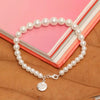 925 Sterling Silver Heart Charm Pearl Bracelet for Women