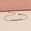 925 Sterling Silver 14K Rose Gold Plated CZ Adjustable Bubble Bracelet for Women