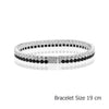 925 Sterling Silver Black and White Cubic Zirconia Classic Tennis Bracelet for Women