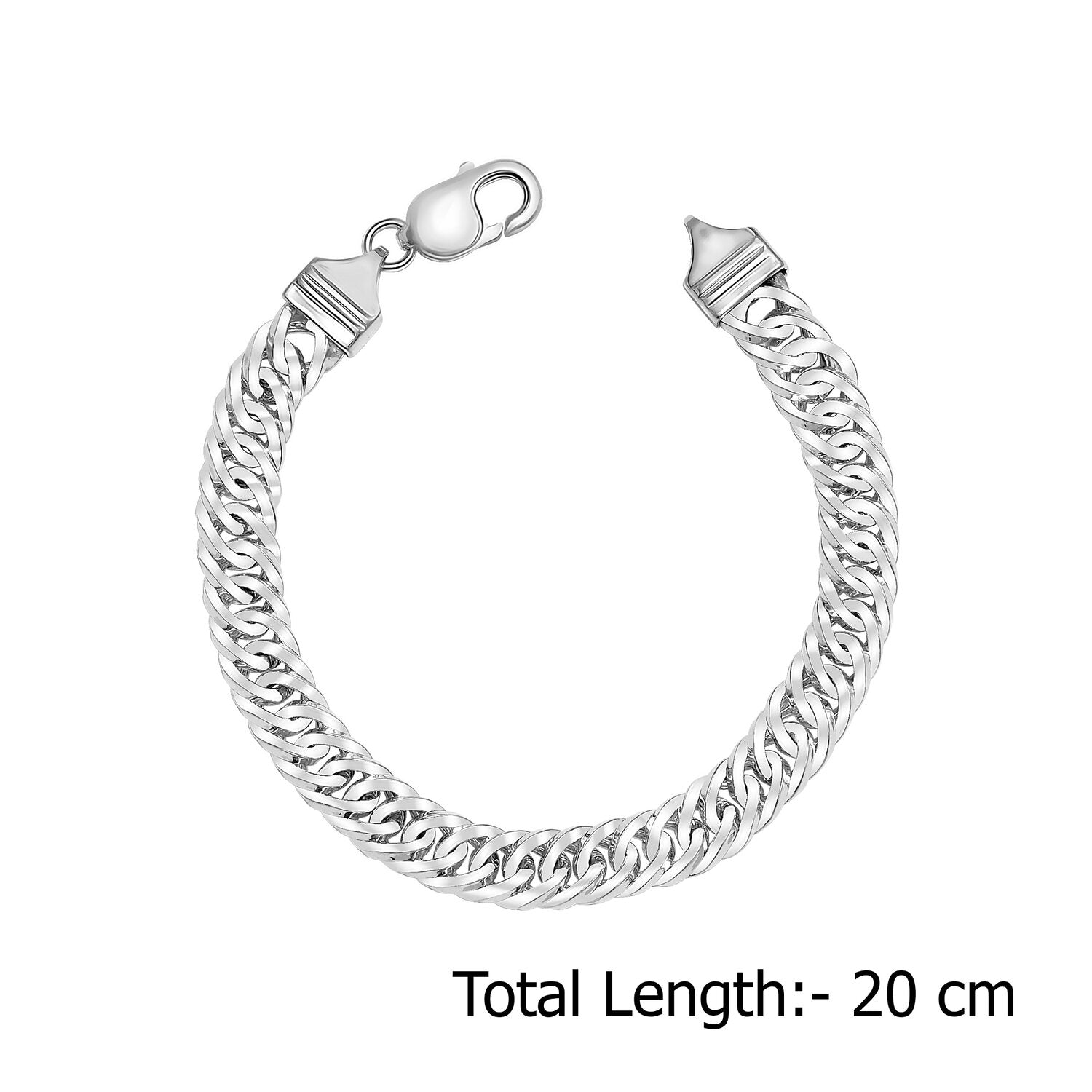 925 Sterling Silver Curb Link Bracelet for Men