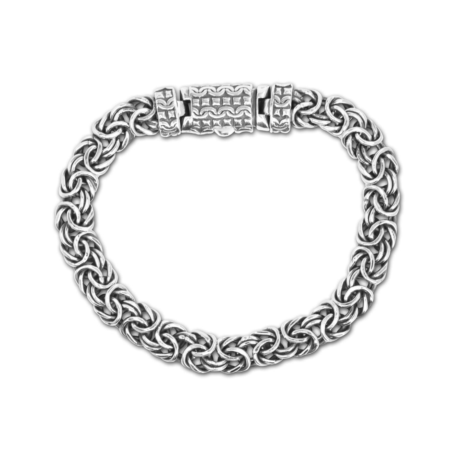 925 Sterling Silver vintage Byzantine birdcage chain bracelet Bracelet for Men