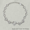 925 Sterling Silver Designer Cz Heart Bracelet for Women and Girls 7.5 Inches