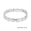 925 Sterling Silver Retro Modern Link Bracelet for Men and Boys