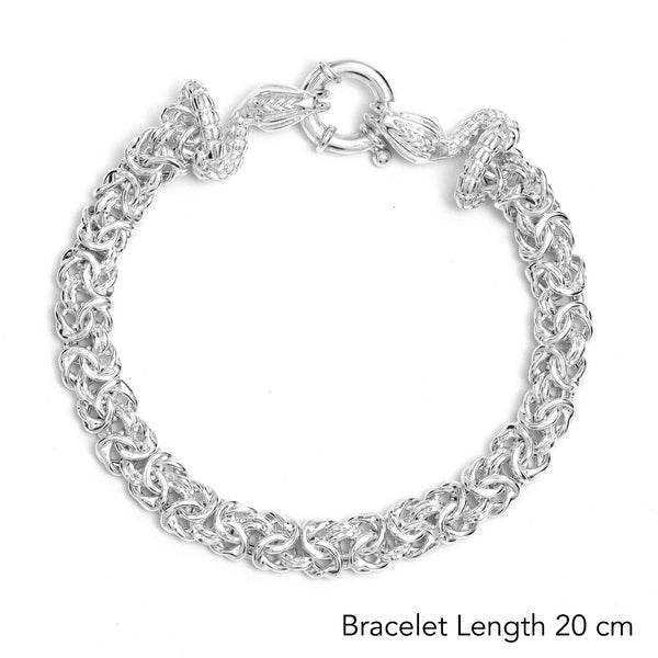 925 Sterling Silver Snake Chain Bracelet for Men