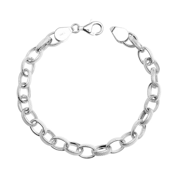 925 Sterling Silver Classy Hollow Chain Bracelet for Men