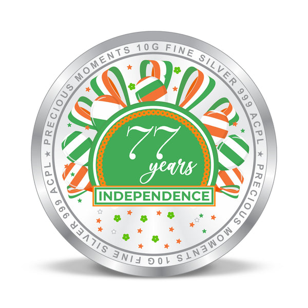 BIS Hallmarked Happy Independence Day 999 Pure Silver Coin