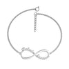 Personalised 925 Sterling Silver Initial Infinity Name Couple Bracelet for Teen Women