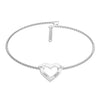 Personalised 925 Sterling Silver Heart Initial Bracelet for Teen Women