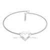 Personalised 925 Sterling Silver Heart Initial Bracelet for Teen Women