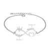 Personalised 925 Sterling Silver Infinity Name Heartbeat Lifeline Bracelet for Teen Women