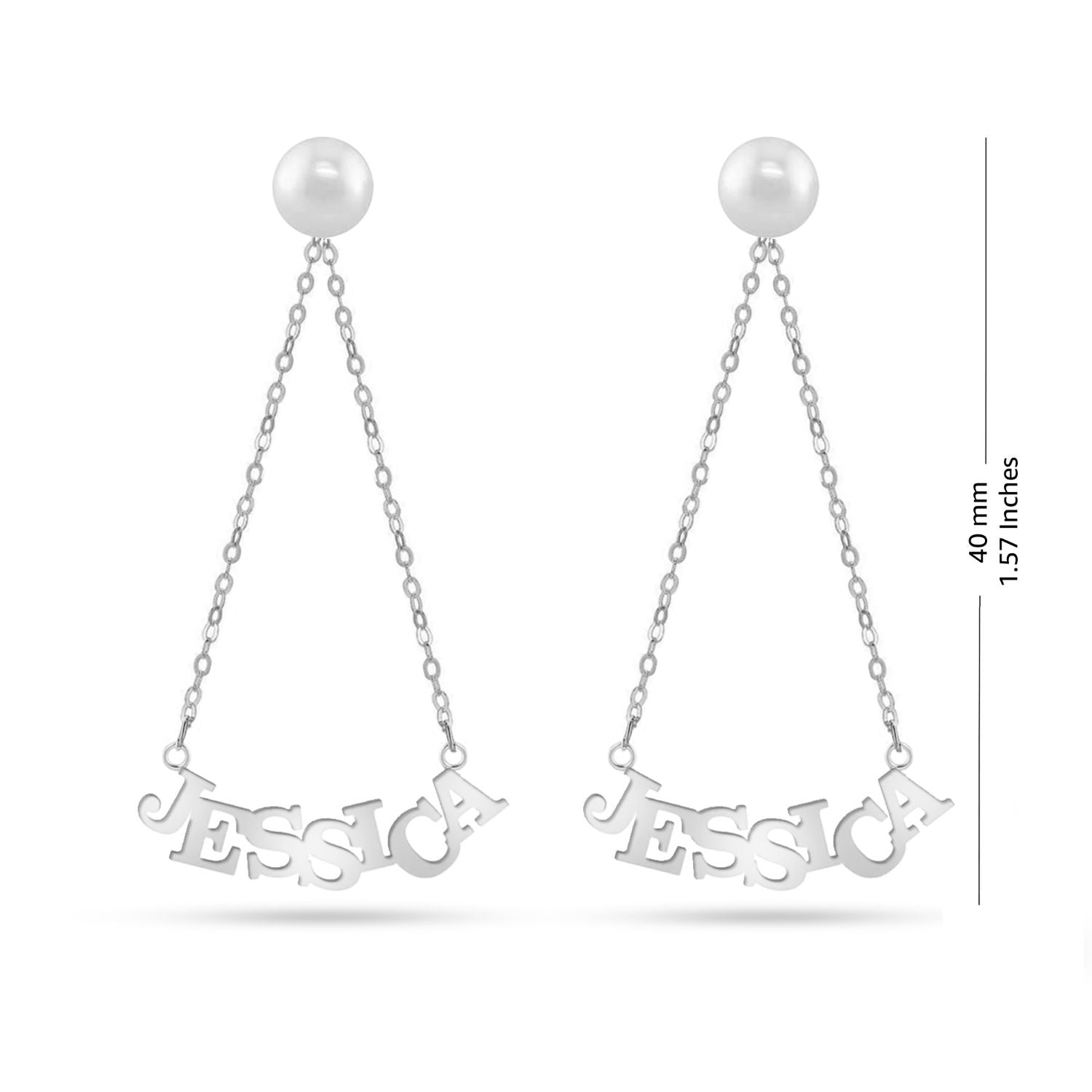 Personalised 925 Sterling Silver Name Dangler Earrings for Teen Women