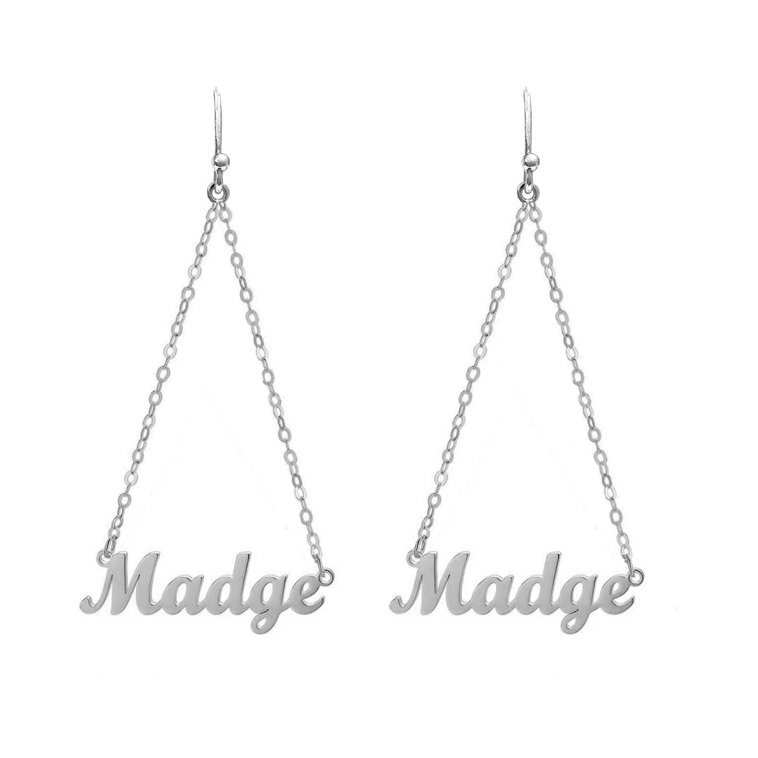 Personalised 925 Sterling Silver Name Dangler Earrings for Teen Women