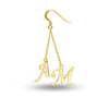 Personalised 925 Sterling Silver Gold Plated Initial Tassel Dangler Earrings for Teen Women