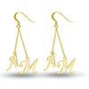 Personalised 925 Sterling Silver Gold Plated Initial Tassel Dangler Earrings for Teen Women