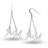 Personalised 925 Sterling Silver Initial Tassel Dangler Earrings for Teen Women