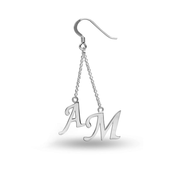 Personalised 925 Sterling Silver Initial Tassel Dangler Earrings for Teen Women