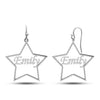 Personalised 925 Sterling Silver Name Star Shape Earring for Teen Women