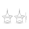 Personalised 925 Sterling Silver Name Star Shape Earring for Teen Women