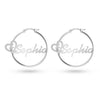 Personalised 925 Sterling Silver Heart Name ClickTop Hoop Earrings for Teen Women