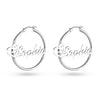 Personalised 925 Sterling Silver Heart Name ClickTop Hoop Earrings for Teen Women