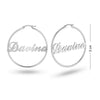 Personalised 925 Sterling Silver Name ClickTop Hoop Earrings with Personalised Message BOX for Teen Women