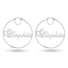 Personalised 925 Sterling Silver Heart Name BIG Hoop Earrings for Teen Women