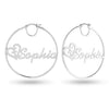 Personalised 925 Sterling Silver Heart Name BIG Hoop Earrings for Teen Women